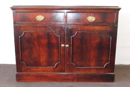 **RS17_Clearance** Rare antique (1839) leather-top cabinet off the British MV Carnarvon Castle ship