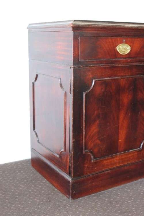 **RS17_Clearance** Rare antique (1839) leather-top cabinet off the British MV Carnarvon Castle ship