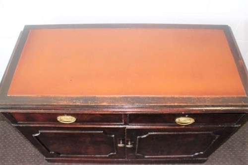 **RS17_Clearance** Rare antique (1839) leather-top cabinet off the British MV Carnarvon Castle ship