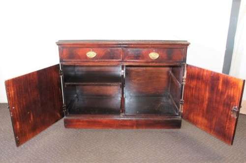 **RS17_Clearance** Rare antique (1839) leather-top cabinet off the British MV Carnarvon Castle ship