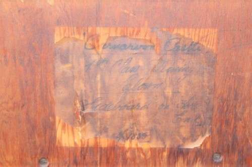 **RS17_Clearance** Rare antique (1839) leather-top cabinet off the British MV Carnarvon Castle ship