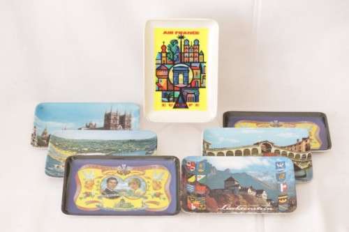 **RS17** A collection of 7x destination themed sweet plates including England, Liechtenstein & more