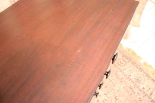 **RS17** A stylish vintage Teak 5-drawer (two over three) chest of drawers with round wood handles