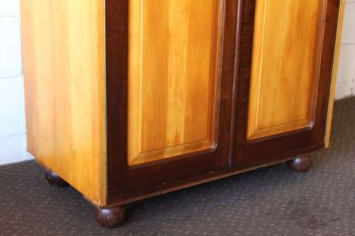 An awesome Yellowwood and Imbuia (jongmans kas) wardrobe with two large top drawers