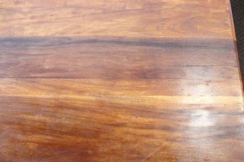 A beautiful vintage 6-drawer solid teak knee-hole partners desk with pull-out writing tops