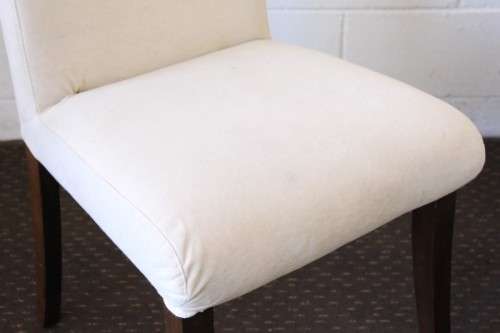 **RS17** incredible 8-seater 2.2m solid light teak cross-leg dining table w 8x hi-back dining chairs