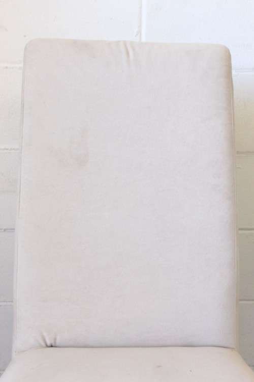 **RS17** incredible 8-seater 2.2m solid light teak cross-leg dining table w 8x hi-back dining chairs