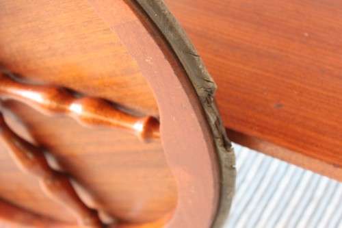 Amazing vintage "Wagon wheel" tea/ drinks trolley with drop-leaf sides and three cup/ flask holders