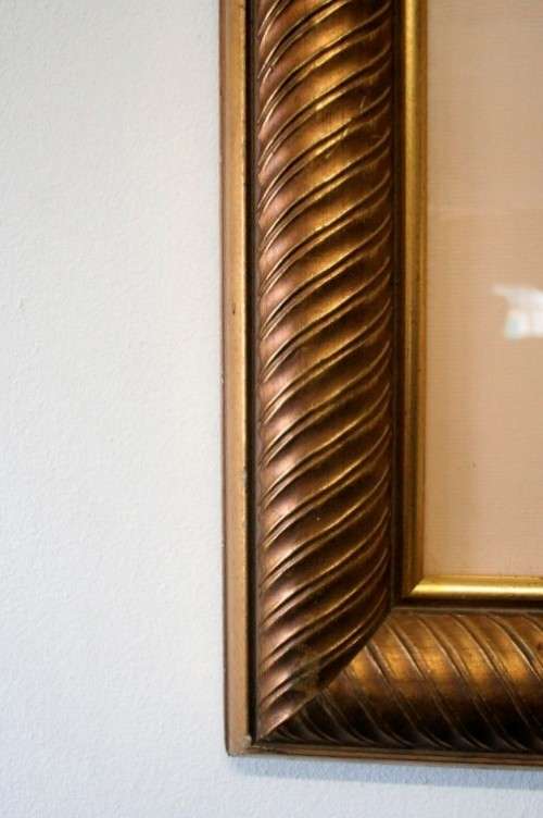 An exquisite signed "JM" print framed behind glass of four Arum Lilies. Stunning in all areas.