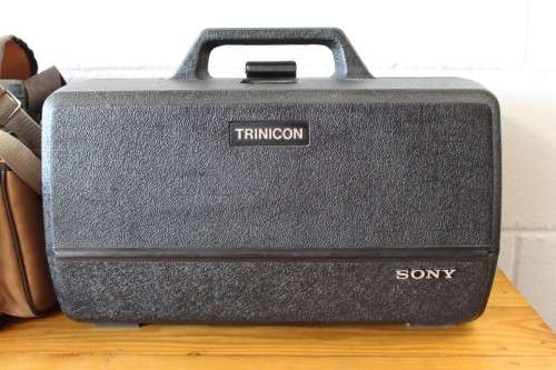 A Sony HVC 3000 (c.1980) video camera in its case with battery charger and cassette recorder!!