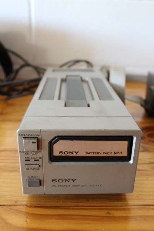 A Sony HVC 3000 (c.1980) video camera in its case with battery charger and cassette recorder!!