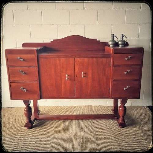 **RS17** Awesome vintage Art Deco buffet server w/ 6x good size drawers & double-door cupboard