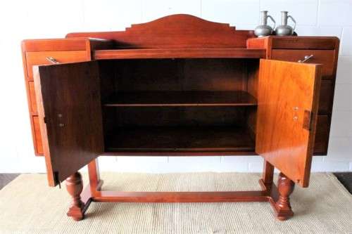 **RS17** Awesome vintage Art Deco buffet server w/ 6x good size drawers & double-door cupboard
