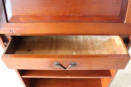 A magnificent unusual (c.1900) "Arts and Crafts Movement" solid Teak fall front writing bureau - WOW