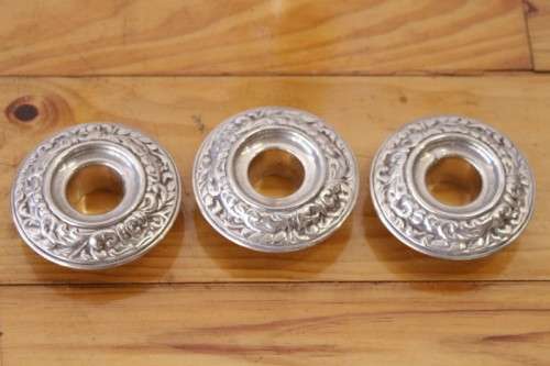 **RS17** Top-quality tall 3-candle silver plated candelabra w twirled arms & interchangeable holders