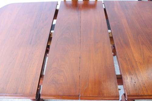 **RS17** Amazing vintage solid Teak extendable dining room table with four upholstered chairs