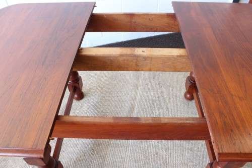 **RS17** Amazing vintage solid Teak extendable dining room table with four upholstered chairs
