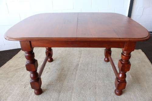 **RS17** Amazing vintage solid Teak extendable dining room table with four upholstered chairs