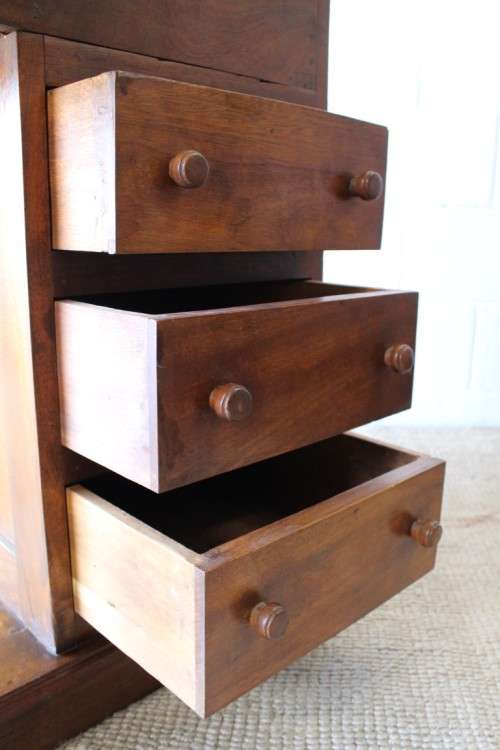 RARE antique Victorian (c1880) 4-drawer davenport (ship's captain desk) with a leather top