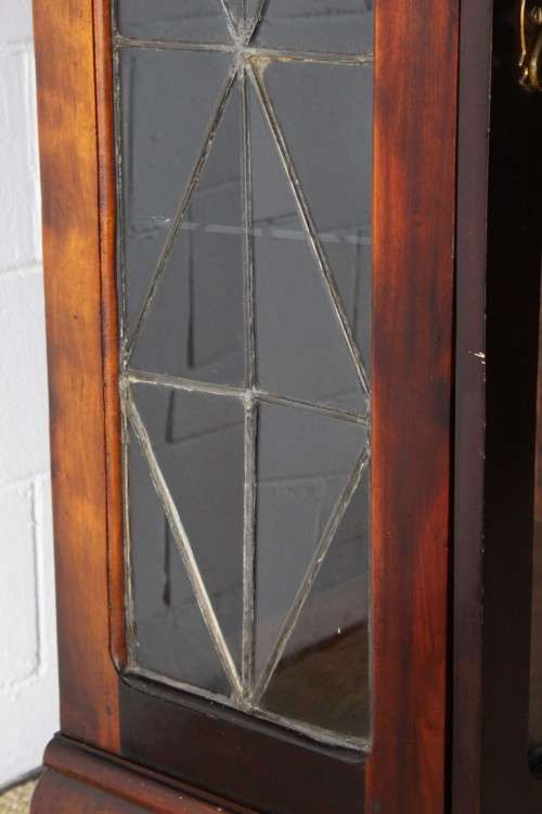 An awesome vintage single lead-glass door book case/ display cabinet with ball & claw feet - WOW!
