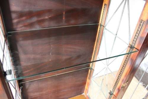 An awesome vintage single lead-glass door book case/ display cabinet with ball & claw feet - WOW!