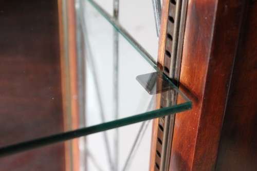 An awesome vintage single lead-glass door book case/ display cabinet with ball & claw feet - WOW!
