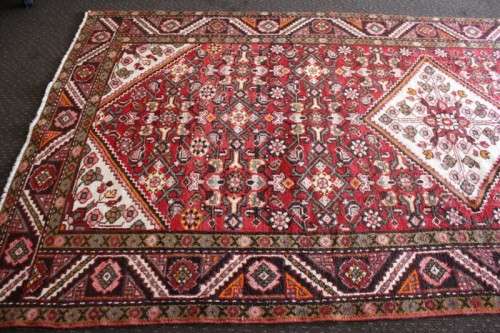 **RS17** Incredible hand-woven Iranian Persian carpet in rusts, marigold yellow, pink, white & black
