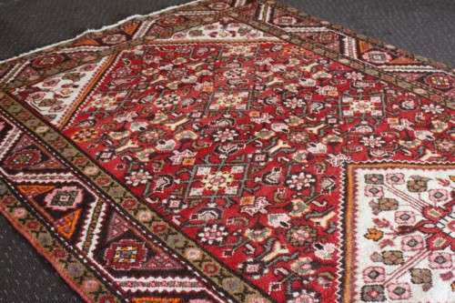 **RS17** Incredible hand-woven Iranian Persian carpet in rusts, marigold yellow, pink, white & black
