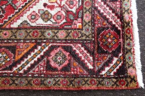 **RS17** Incredible hand-woven Iranian Persian carpet in rusts, marigold yellow, pink, white & black