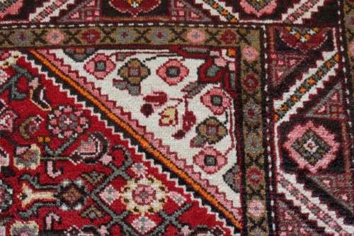 **RS17** Incredible hand-woven Iranian Persian carpet in rusts, marigold yellow, pink, white & black