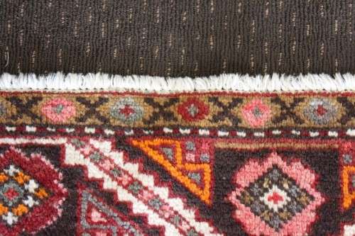 **RS17** Incredible hand-woven Iranian Persian carpet in rusts, marigold yellow, pink, white & black
