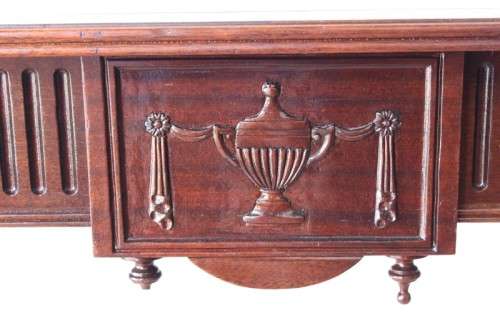 A beautifully detailed vintage Mahogany Regency leather-top library desk with drawers & fluted legs