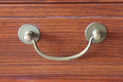 Spectacular vintage "Hualimu" (Oriental Rosewood) 16-drawer full partners desk w solid brass handles