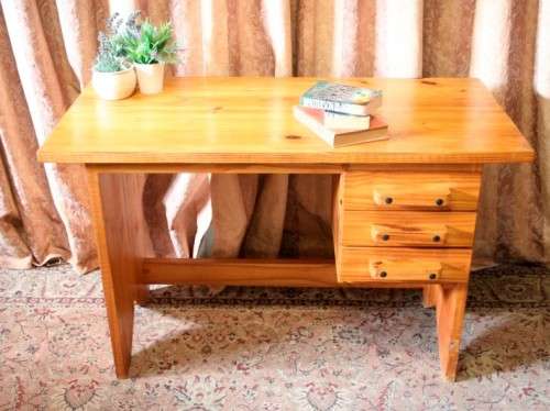 **RS17** A fantastic compact wooden writing/ work desk w/ three spacious drawers in great condition.