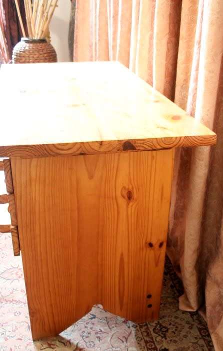 **RS17** A fantastic compact wooden writing/ work desk w/ three spacious drawers in great condition.