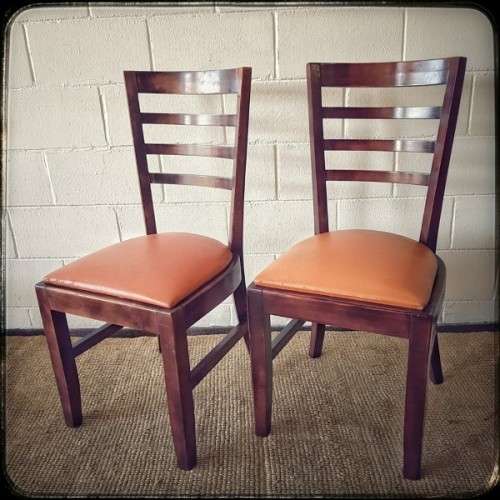 **RS17** 16x awesome & solidly made dark stained solid Indonesian teak dining chair - bid per chair