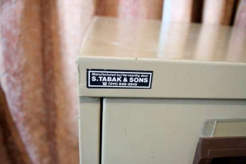 **RS17** A sturdy S. Tabak & Sons metal filing cabinet, needs some tlc, perfect to paint!