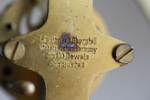 A rare vintage West German made Kieninger & Obergfell electro-magnetic quartz table clock