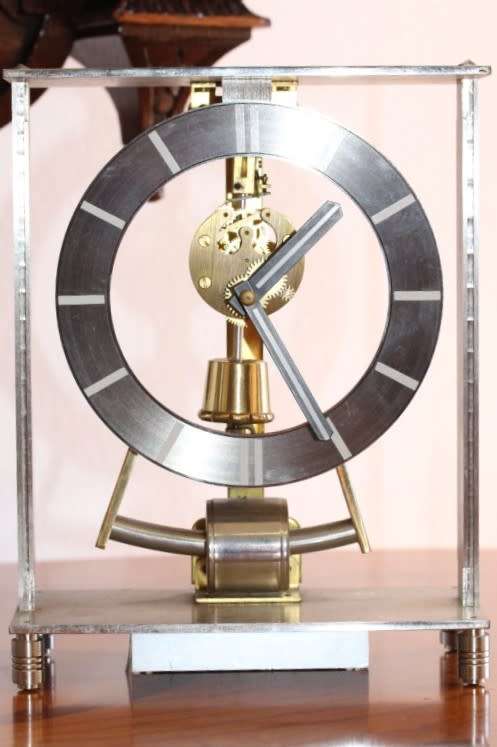 A rare vintage West German made Kieninger & Obergfell electro-magnetic quartz table clock