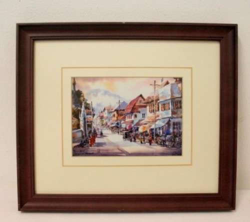**RS17** 3 exquisite signed prints by Thanakorn Chaijinda of Thailand street scenes . Bid/ print.