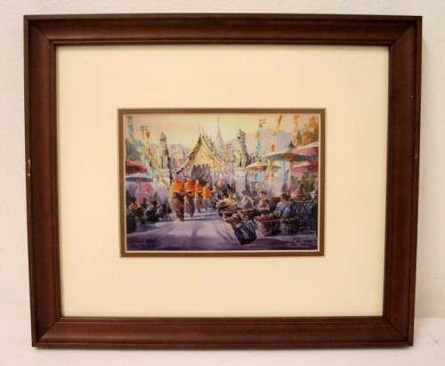 **RS17** 3 exquisite signed prints by Thanakorn Chaijinda of Thailand street scenes . Bid/ print.