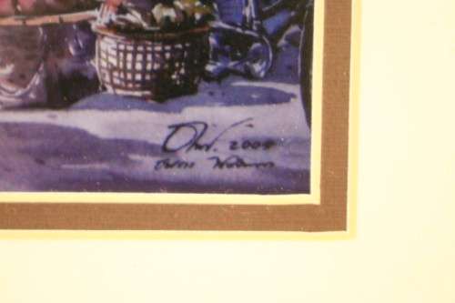 **RS17** 3 exquisite signed prints by Thanakorn Chaijinda of Thailand street scenes . Bid/ print.