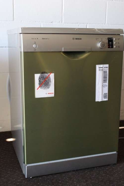 A stylish stainless steel (Silver Inox) Bosch "Serie|4" SilentPlus model: SMS43D08ZA dishwasher