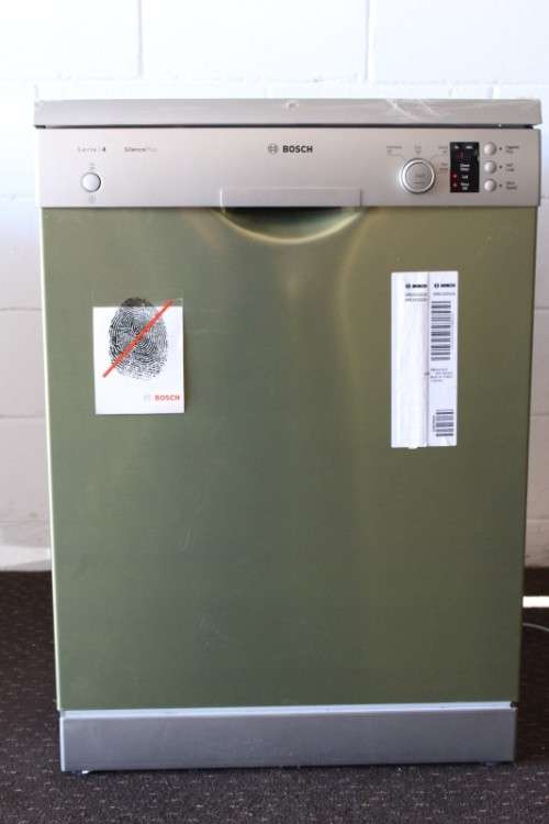 A stylish stainless steel (Silver Inox) Bosch "Serie|4" SilentPlus model: SMS43D08ZA dishwasher