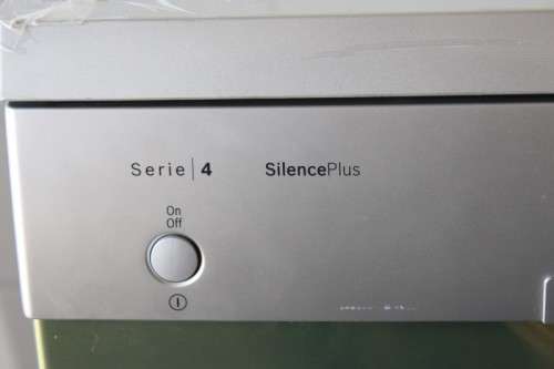 A stylish stainless steel (Silver Inox) Bosch "Serie|4" SilentPlus model: SMS43D08ZA dishwasher