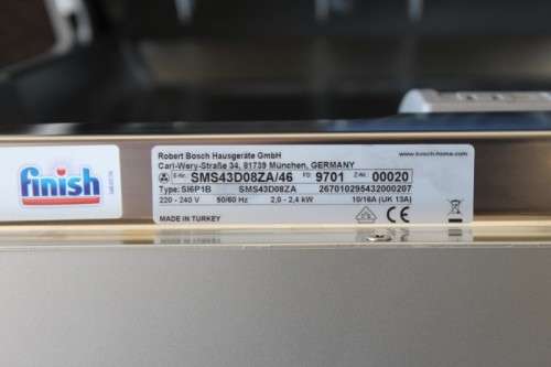 A stylish stainless steel (Silver Inox) Bosch "Serie|4" SilentPlus model: SMS43D08ZA dishwasher