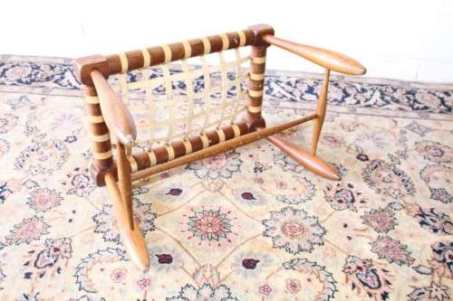 **RS17** An amazing, sturdy vintage/ antique? Brazilian broad leather-strap stool/ footstool