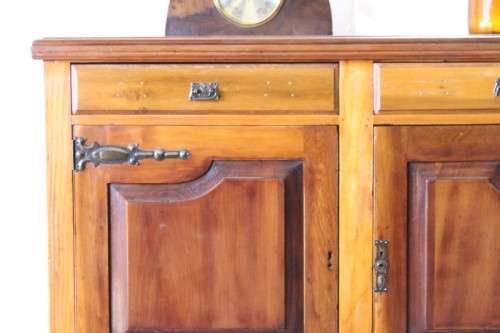 **RS17** Awesome antique double door cabinet w/ two drawers & Art Nouveau style hinges & handles