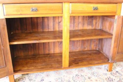 **RS17** Awesome antique double door cabinet w/ two drawers & Art Nouveau style hinges & handles