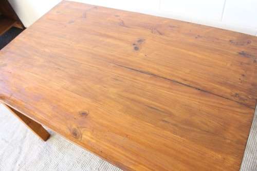 A lovely wooden dining/ work table with a simple design - perfect to re-paint or shabby chic